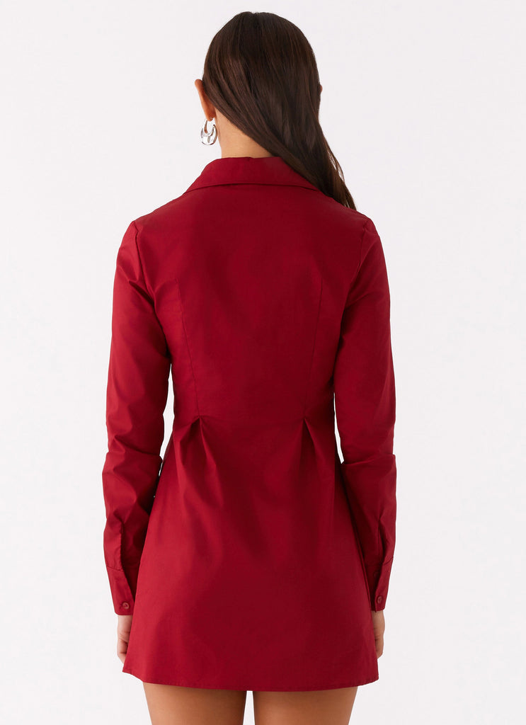 Peppermayo Peppermayo Exclusive - Tessie Shirred Shirt Dress - Rhubarb
