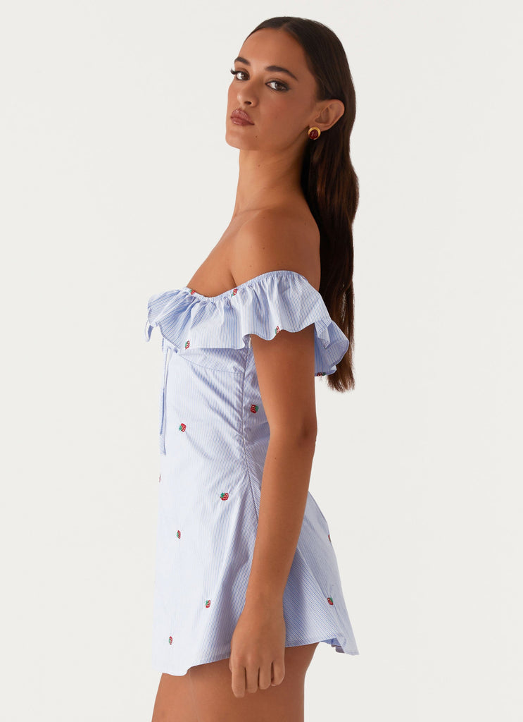 Peppermayo Peppermayo Exclusive - Texas Sun Linen Mini Dress - Blue