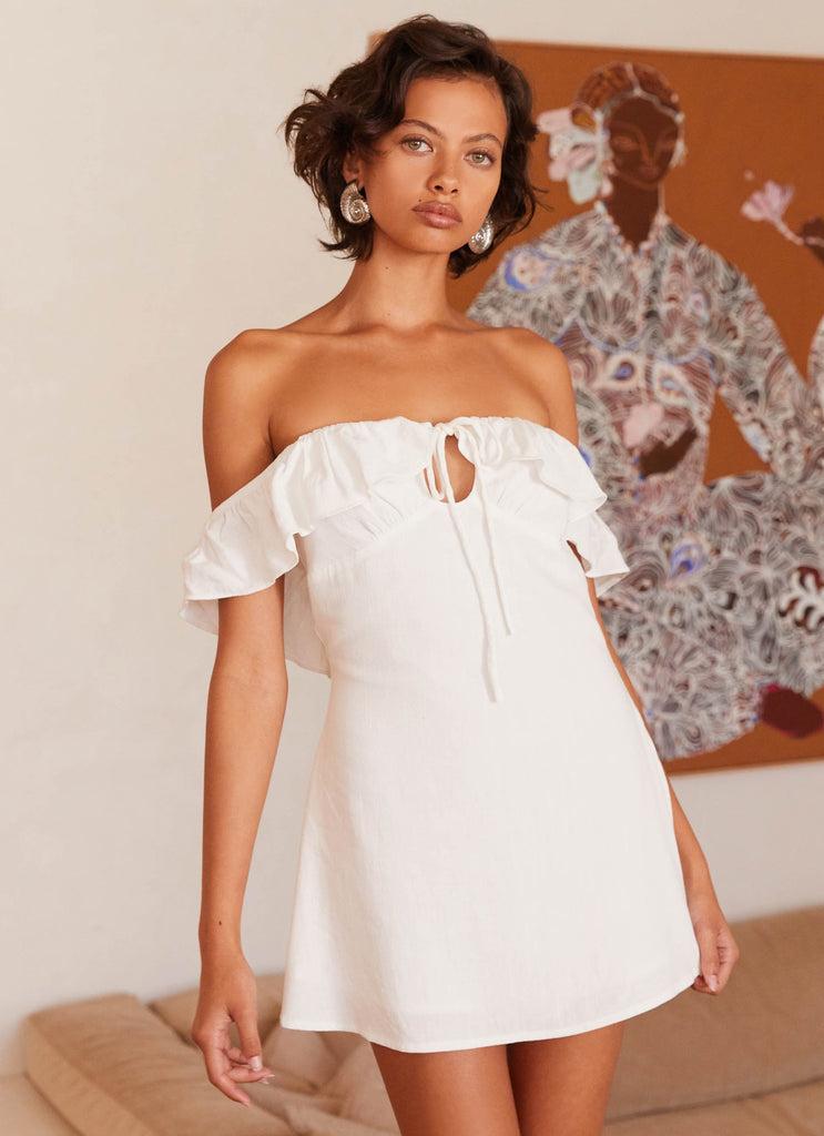 Peppermayo Peppermayo Exclusive - Texas Sun Linen Mini Dress - White