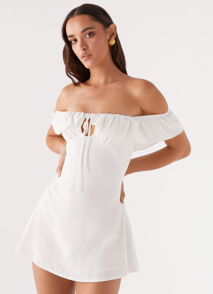 Peppermayo Peppermayo Exclusive - Texas Sun Linen Mini Dress - White