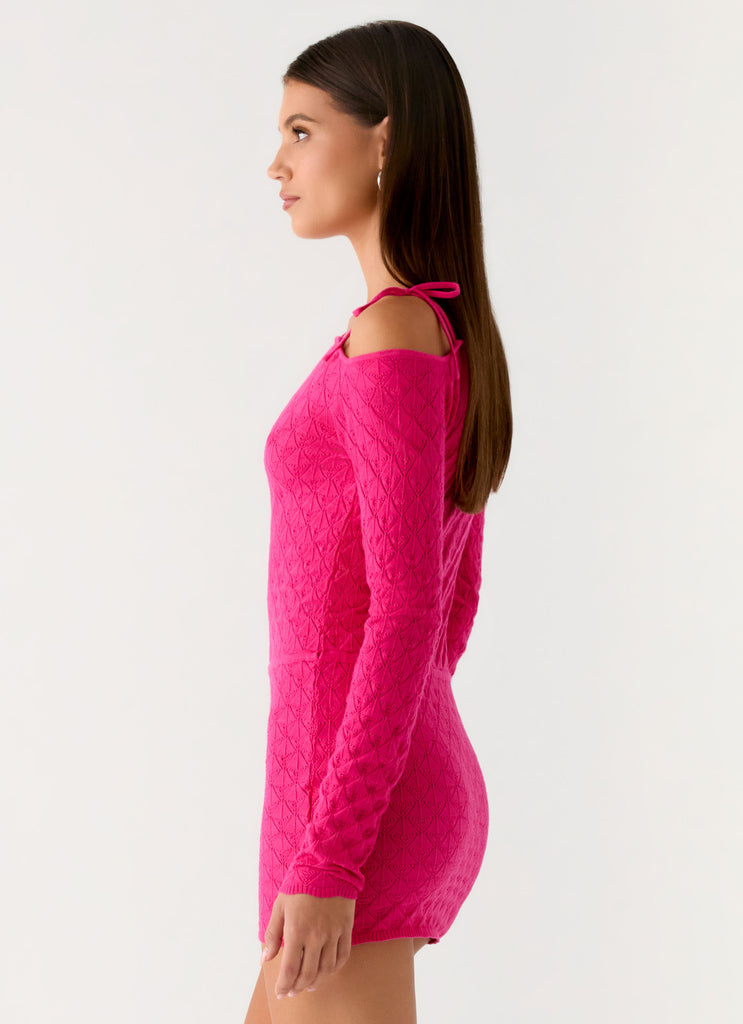 Peppermayo Peppermayo Exclusive - Thalia Knit Mini Dress - Fuchsia