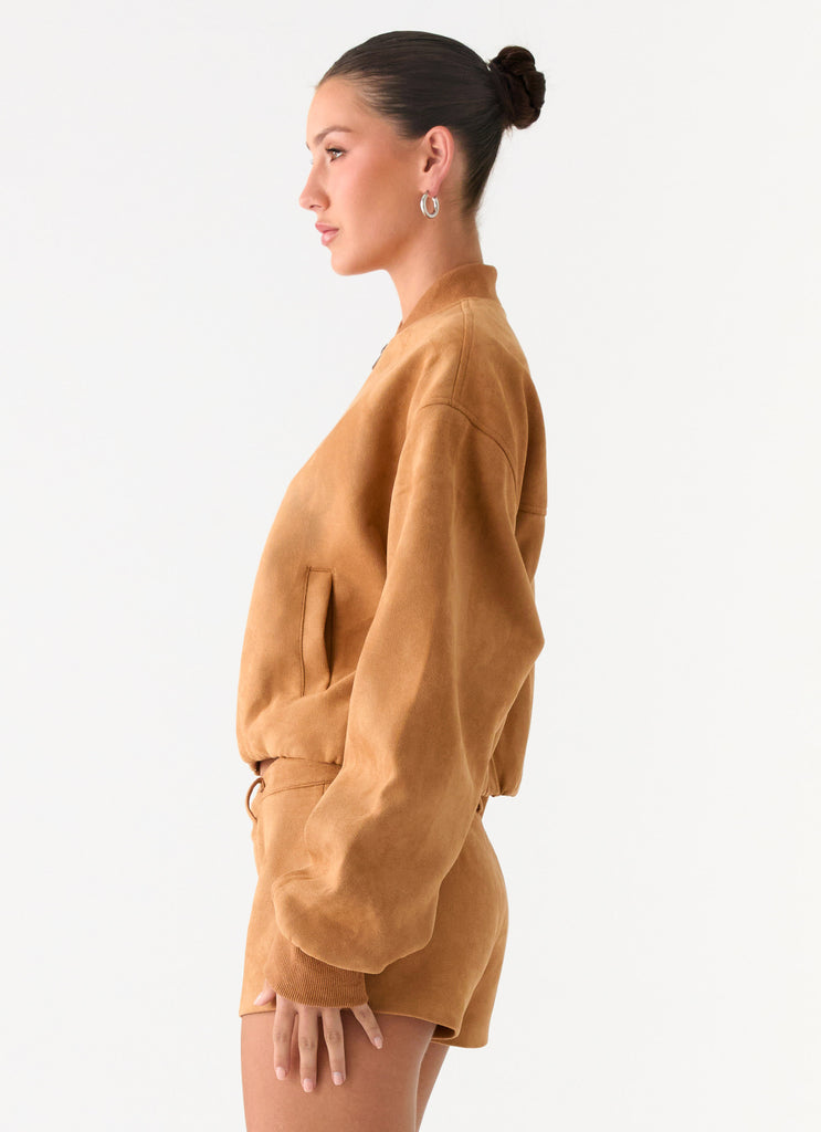 Peppermayo Peppermayo Exclusive - Thats Chill Bomber Jacket - Brown