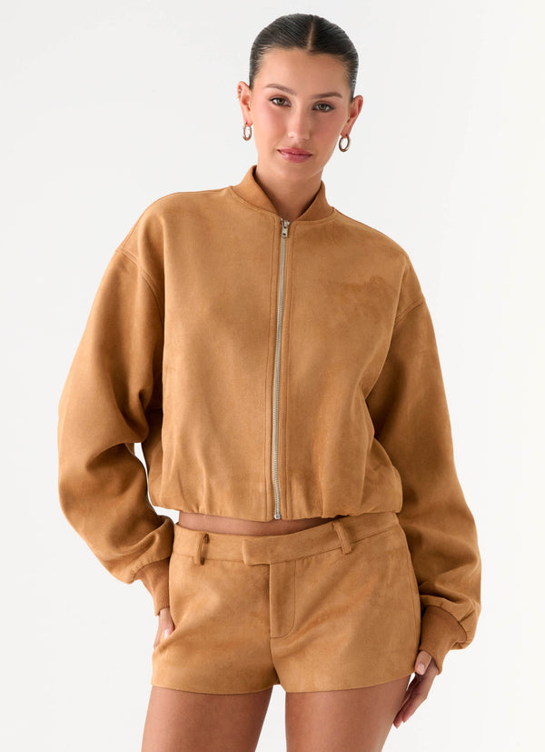 peppermayo Peppermayo Exclusive - Thats Chill Bomber Jacket - Brown