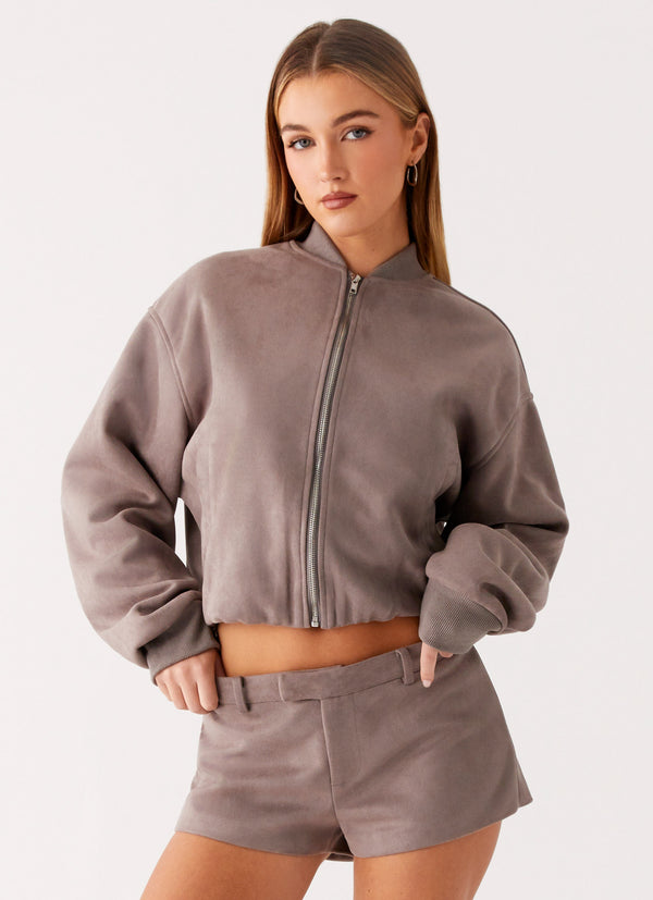 peppermayo Peppermayo Exclusive - Thats Chill Bomber Jacket - Grey