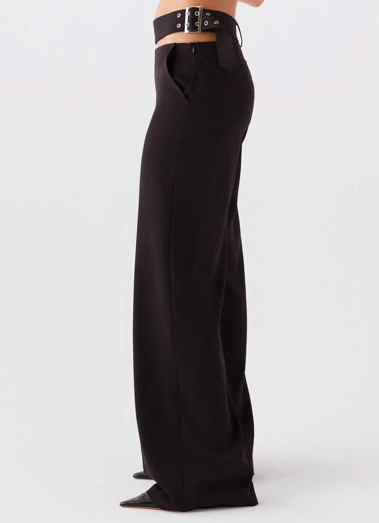 Peppermayo Peppermayo Exclusive - The After Party Cut Out Belt Pants - Black