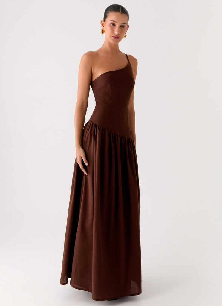 Peppermayo Peppermayo Exclusive - Thinking About You Linen Maxi Dress - Brown
