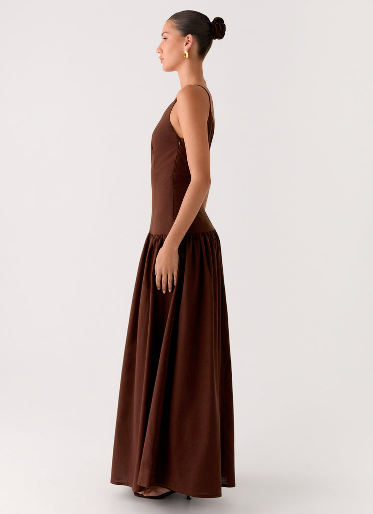 Peppermayo Peppermayo Exclusive - Thinking About You Linen Maxi Dress - Brown