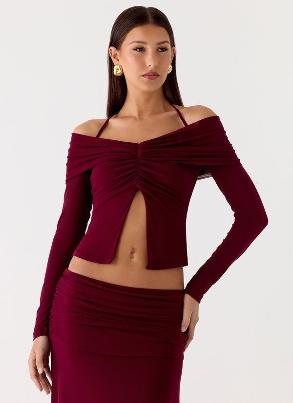 peppermayo Peppermayo Exclusive - Thorness Long Sleeve Top - Plum