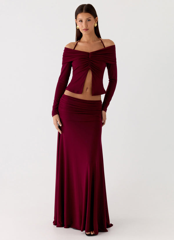 peppermayo Peppermayo Exclusive - Thorness Maxi Skirt - Plum