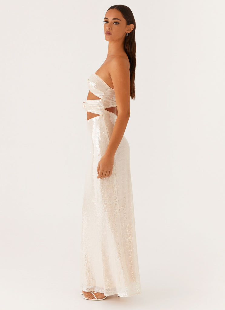 Peppermayo Peppermayo Exclusive - Tianna Strapless Sequin Maxi Dress - Ivory