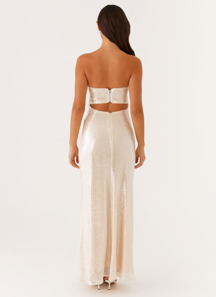 Peppermayo Peppermayo Exclusive - Tianna Strapless Sequin Maxi Dress - Ivory