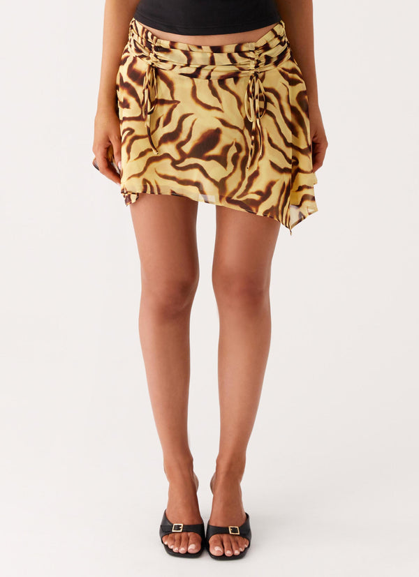 peppermayo Peppermayo Exclusive - Tiassa Asymmetrical Mini Skirt - Laguna Print