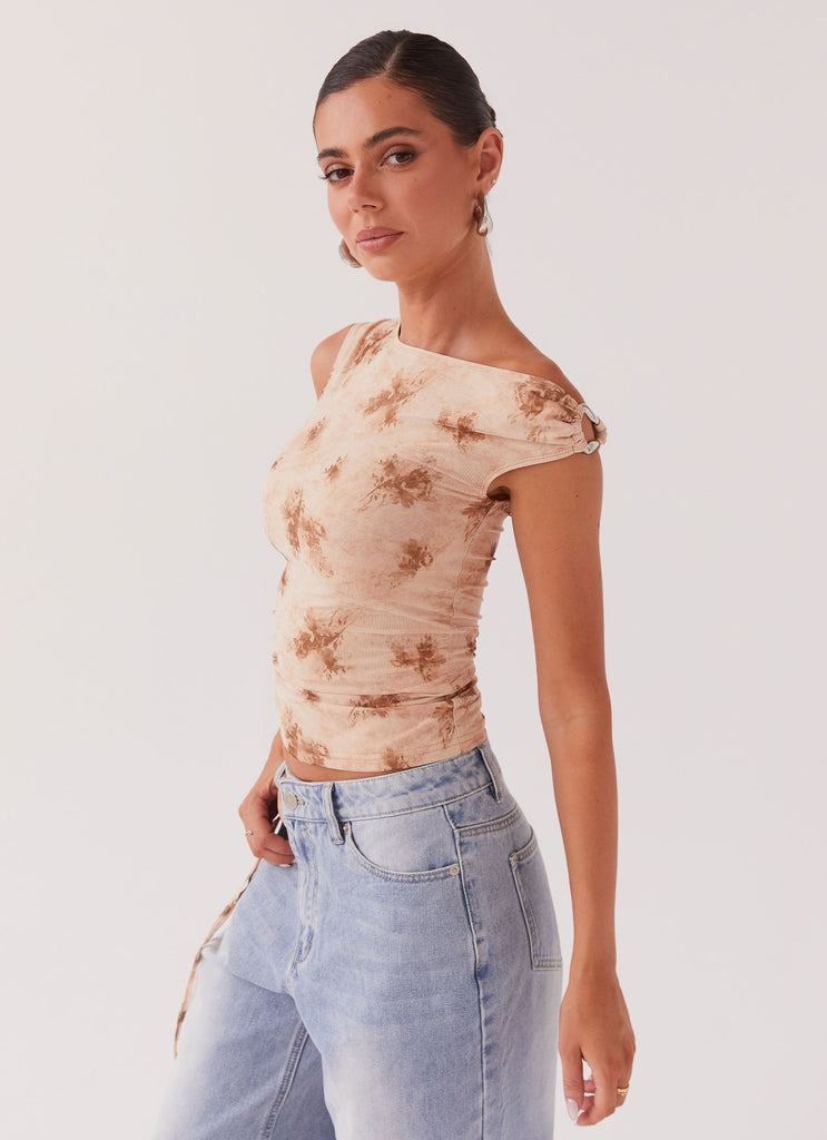 Peppermayo Peppermayo Exclusive - Til Sunrise Off The Shoulder Top - Taupe Smoke