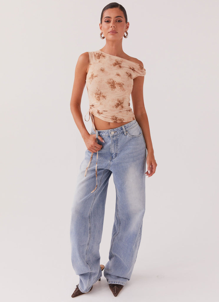 Peppermayo Peppermayo Exclusive - Til Sunrise Off The Shoulder Top - Taupe Smoke