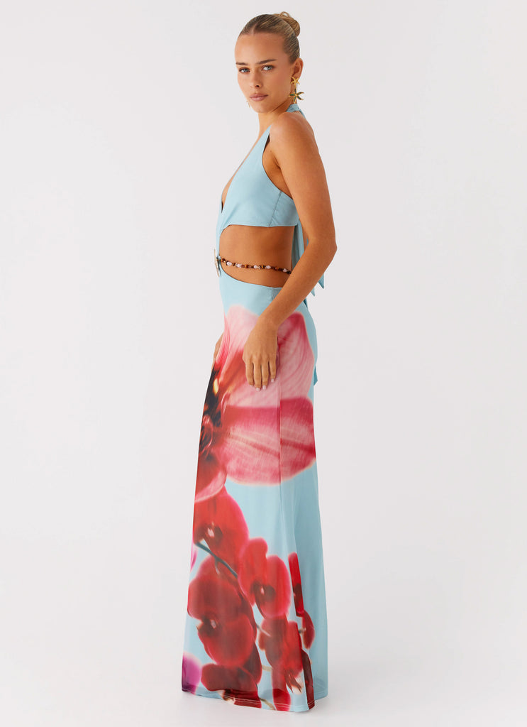 Peppermayo Peppermayo Exclusive - Time To Dance Maxi Dress - Turquoise Bloom