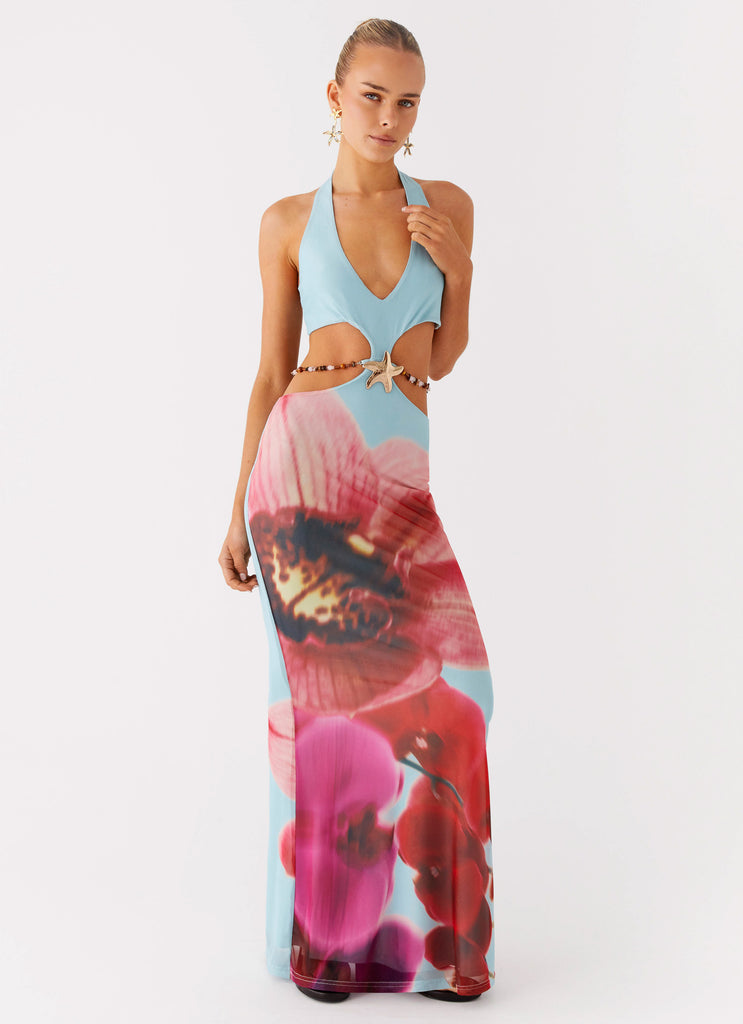 Peppermayo Peppermayo Exclusive - Time To Dance Maxi Dress - Turquoise Bloom