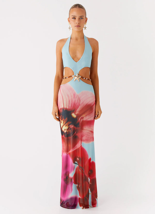 peppermayo Peppermayo Exclusive - Time To Dance Maxi Dress - Turquoise Bloom