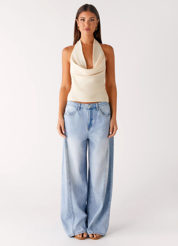 Peppermayo Peppermayo Exclusive - Timeless Wide Leg Jeans - Bleached Blue