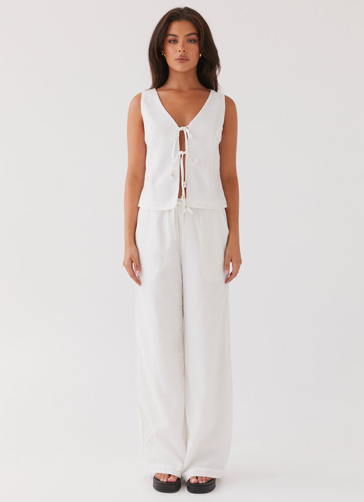 Peppermayo Peppermayo Exclusive - Tina Linen Vest Top - White
