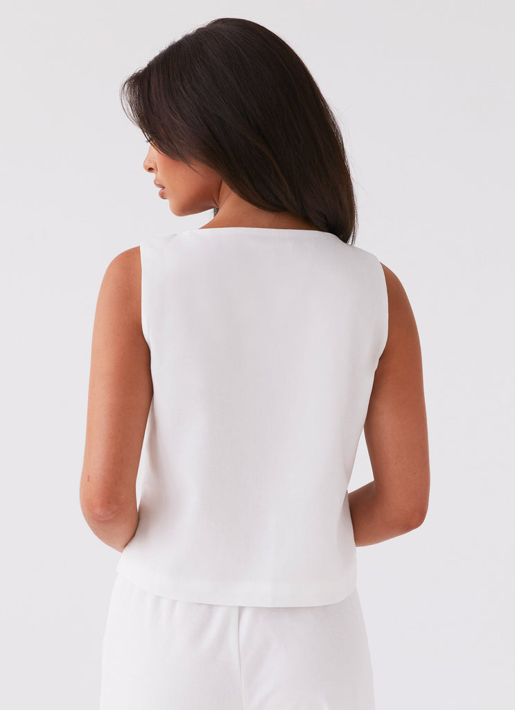 Peppermayo Peppermayo Exclusive - Tina Linen Vest Top - White