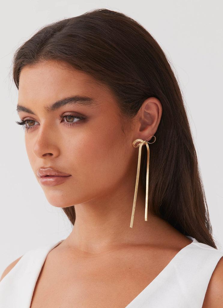 Peppermayo Peppermayo Exclusive - Tinka Bow Earrings - Gold