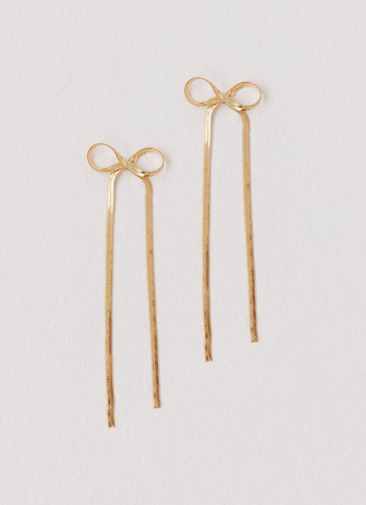 Peppermayo Peppermayo Exclusive - Tinka Bow Earrings - Gold