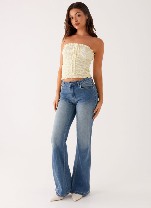 peppermayo Peppermayo Exclusive - Tomi Bootleg Denim Jeans - Vintage Blue