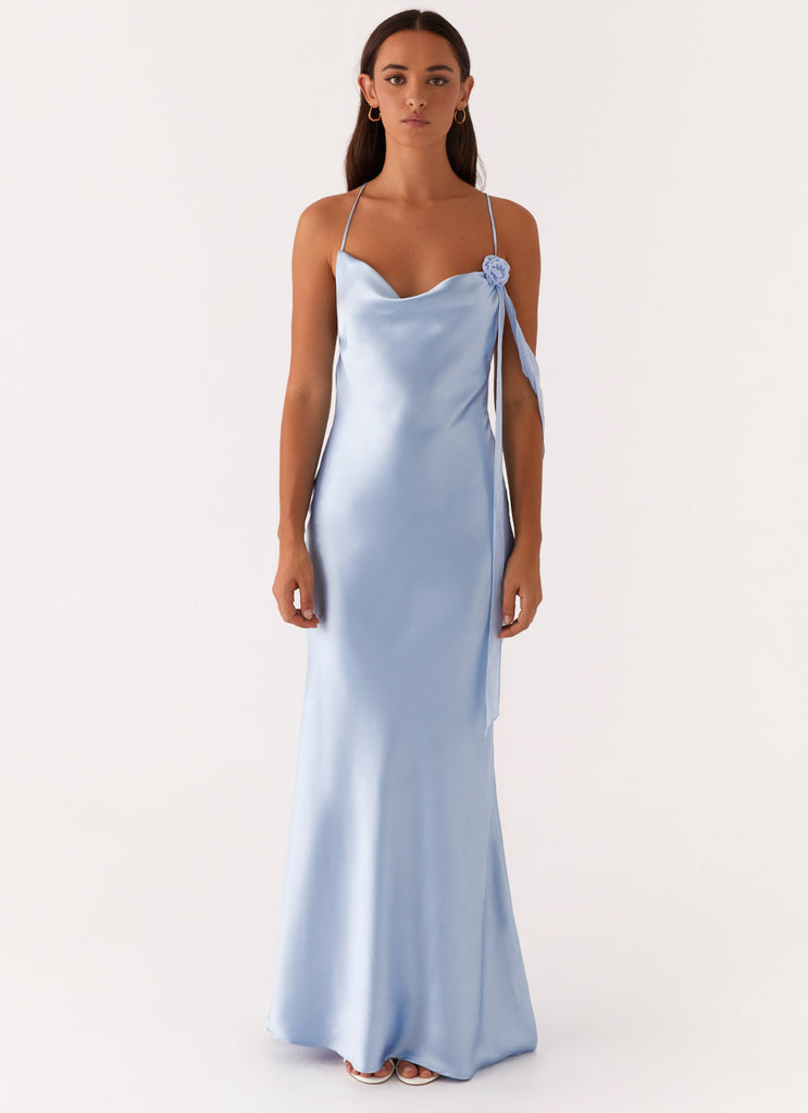 Peppermayo Peppermayo Exclusive - Too Sweet Satin Maxi Dress - Blue