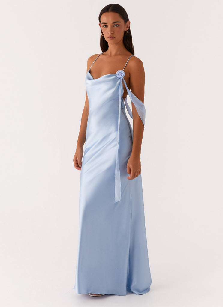 Peppermayo Peppermayo Exclusive - Too Sweet Satin Maxi Dress - Blue