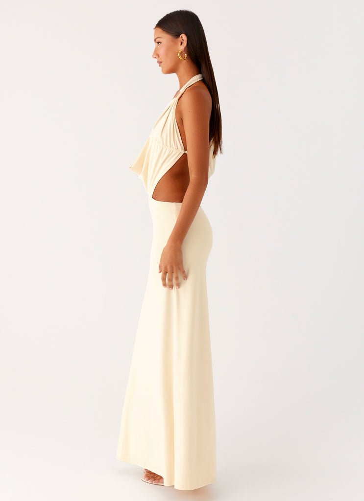 Peppermayo Peppermayo Exclusive - Torina Halter Maxi Dress - Lemon