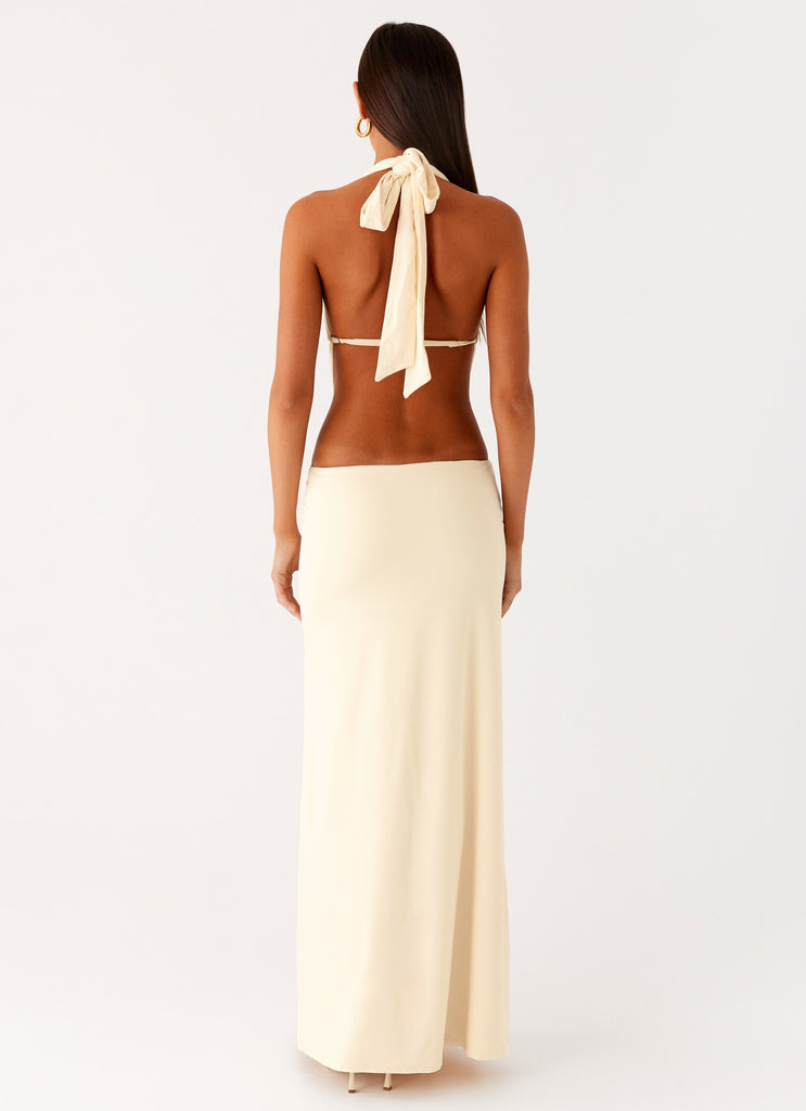Peppermayo Peppermayo Exclusive - Torina Halter Maxi Dress - Lemon
