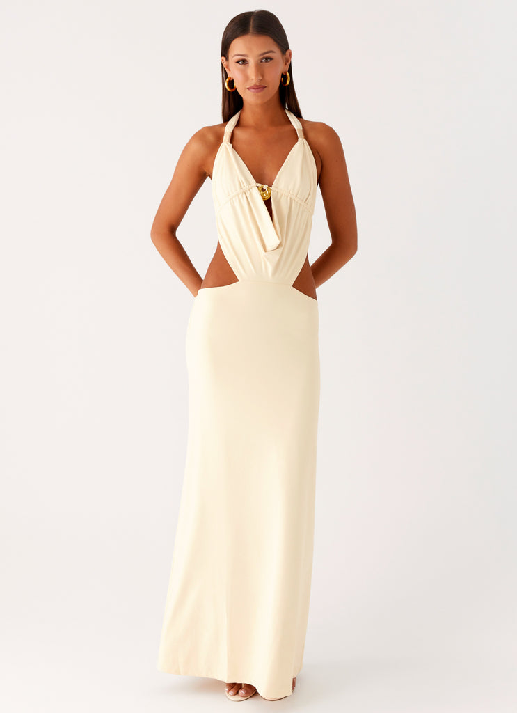 Peppermayo Peppermayo Exclusive - Torina Halter Maxi Dress - Lemon