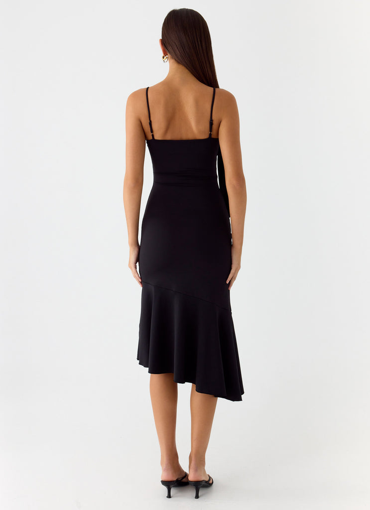 Peppermayo Peppermayo Exclusive - Tranquility Asymmetric Midi Dress - Black