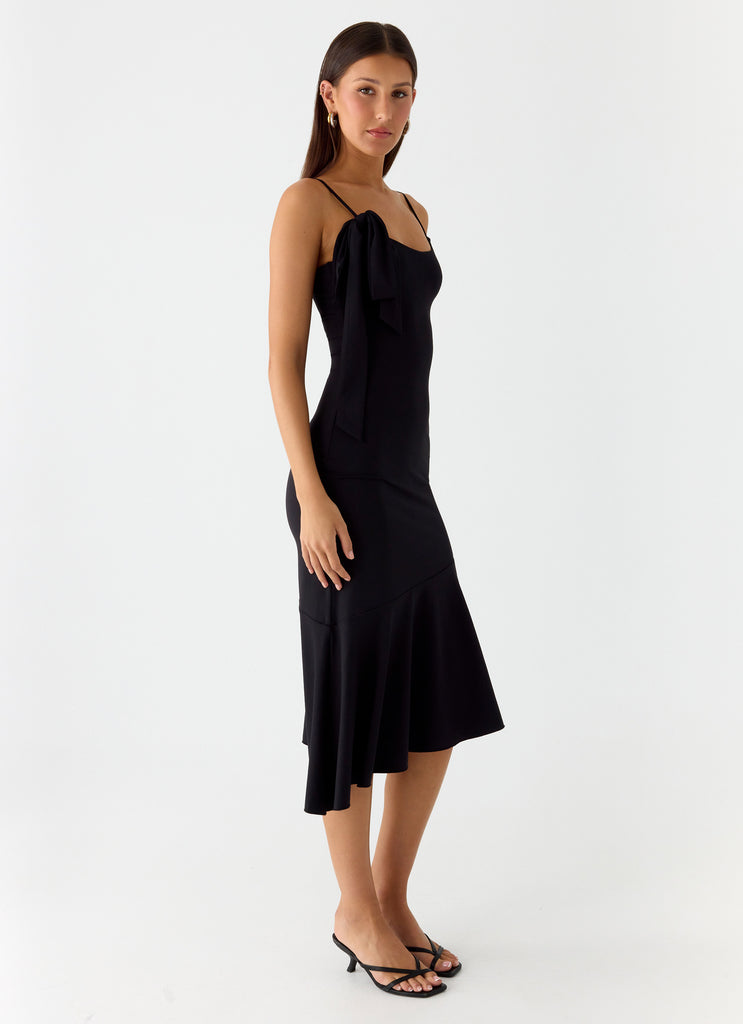 Peppermayo Peppermayo Exclusive - Tranquility Asymmetric Midi Dress - Black