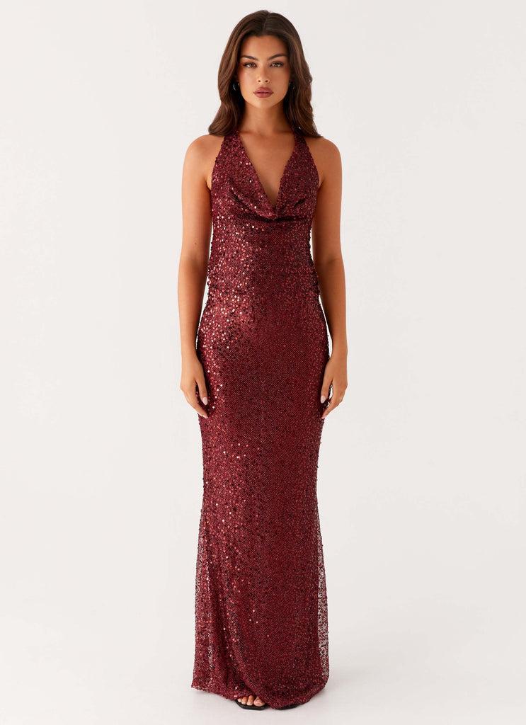 Peppermayo Peppermayo Exclusive - Treasured Sequin Maxi Dress - Fuchsia