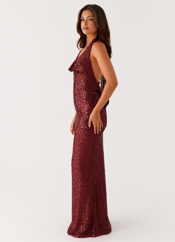 peppermayo Peppermayo Exclusive - Treasured Sequin Maxi Dress - Fuchsia