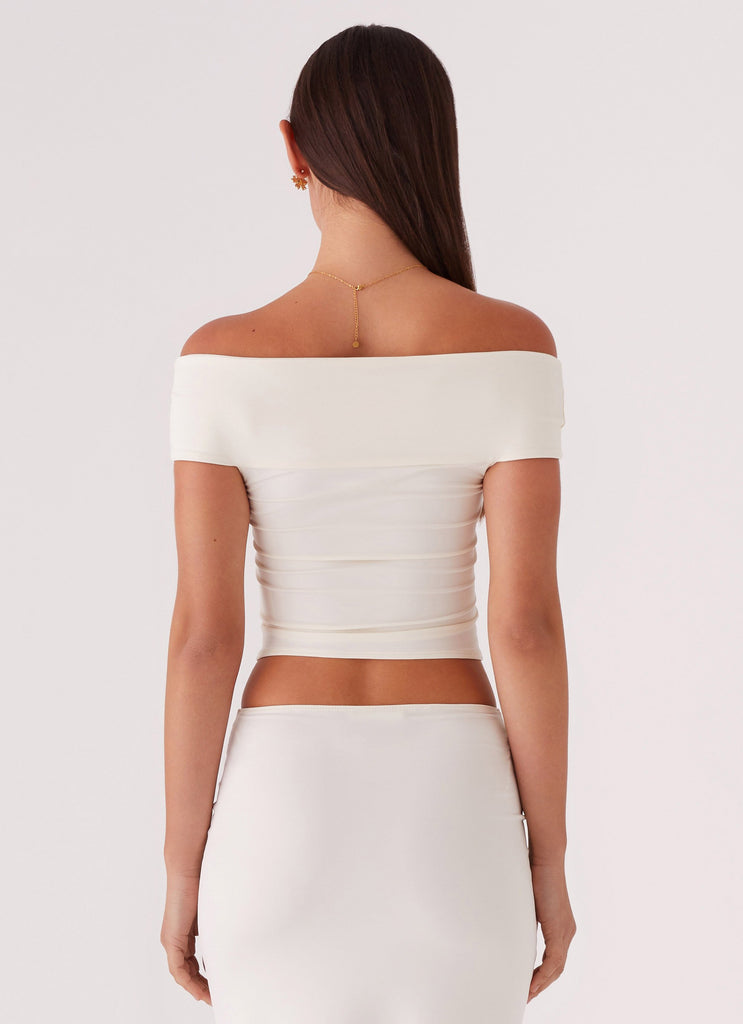 Peppermayo Peppermayo Exclusive - Trixie Twist Off Shoulder Top - Ivory