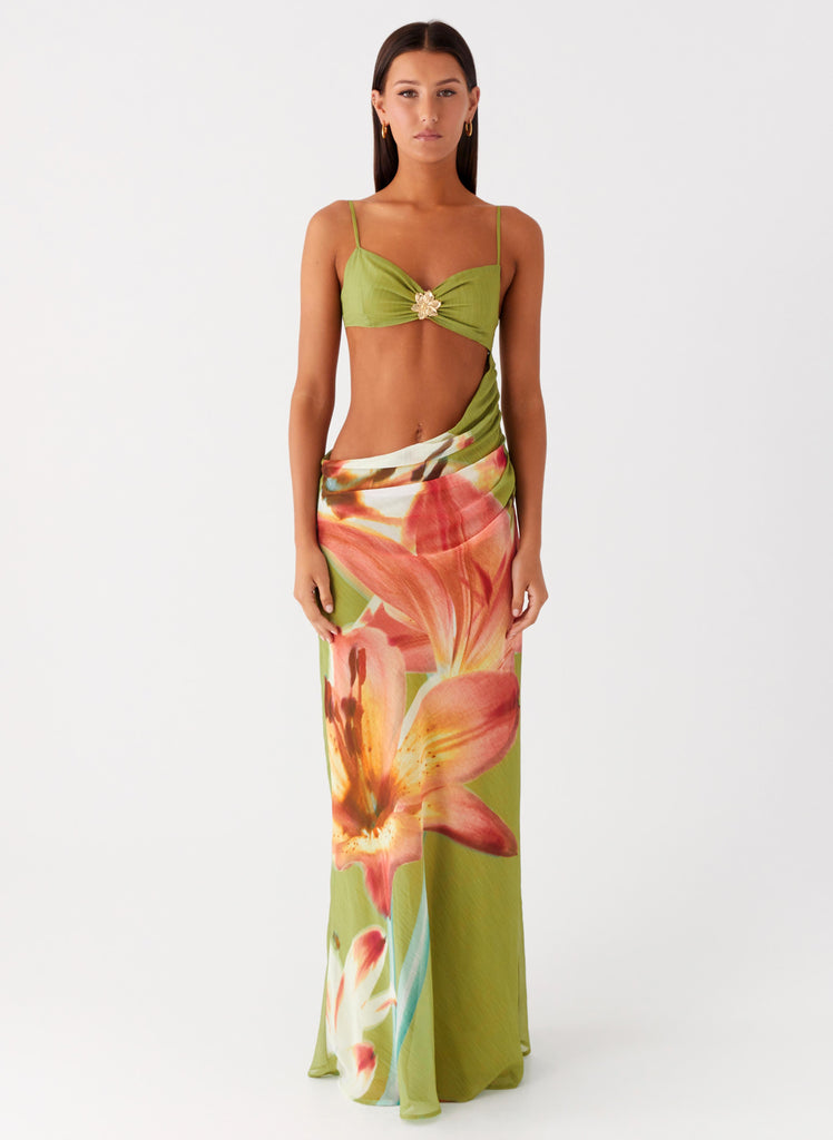 Peppermayo Peppermayo Exclusive - Tropic Rush Cut Out Maxi Dress - Jungle Floral