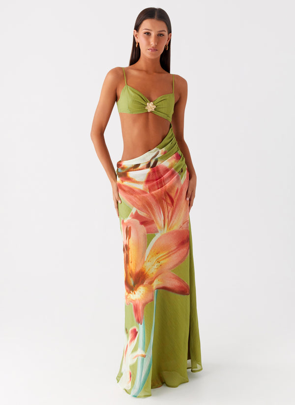 peppermayo Peppermayo Exclusive - Tropic Rush Cut Out Maxi Dress - Jungle Floral