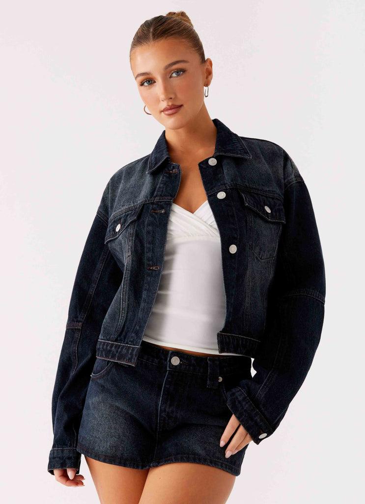 Peppermayo Peppermayo Exclusive - Tropics Denim Jacket - Washed Dark Blue