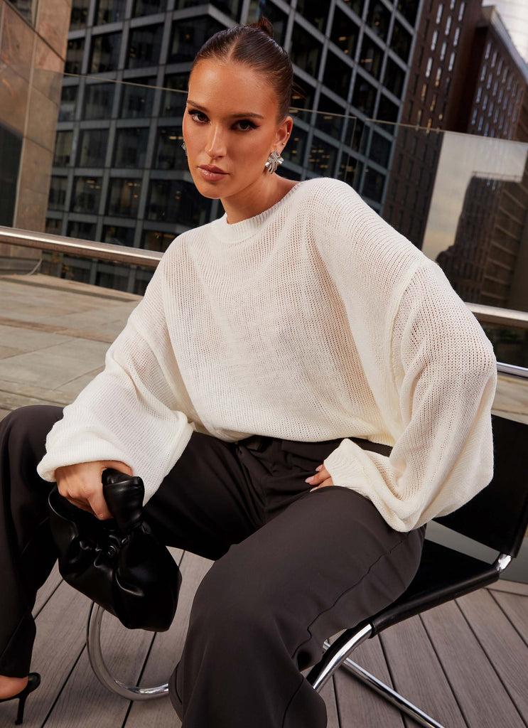Peppermayo Peppermayo Exclusive - Tyla Oversized Knit Sweater - White