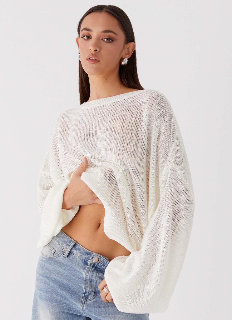 Peppermayo Peppermayo Exclusive - Tyla Oversized Knit Sweater - White