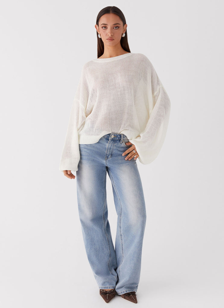 Peppermayo Peppermayo Exclusive - Tyla Oversized Knit Sweater - White