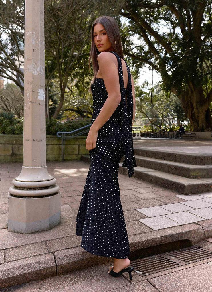 Peppermayo Peppermayo Exclusive - Under The Pagoda Maxi Dress - Black Polkadot
