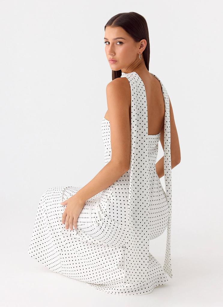 Peppermayo Peppermayo Exclusive - Under The Pagoda Maxi Dress - White Polkadot