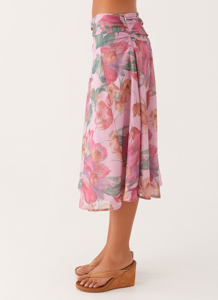 Peppermayo Peppermayo Exclusive - Valley Midi Skirt - Pink Floral