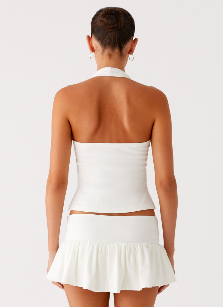 Peppermayo Peppermayo Exclusive - Vegas Nights Halter Neck Top - White