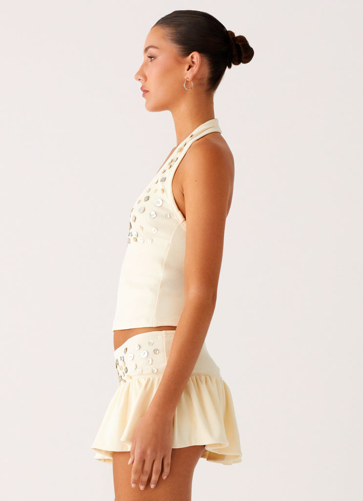 Peppermayo Peppermayo Exclusive - Vegas Nights Halter Neck Top - Yellow