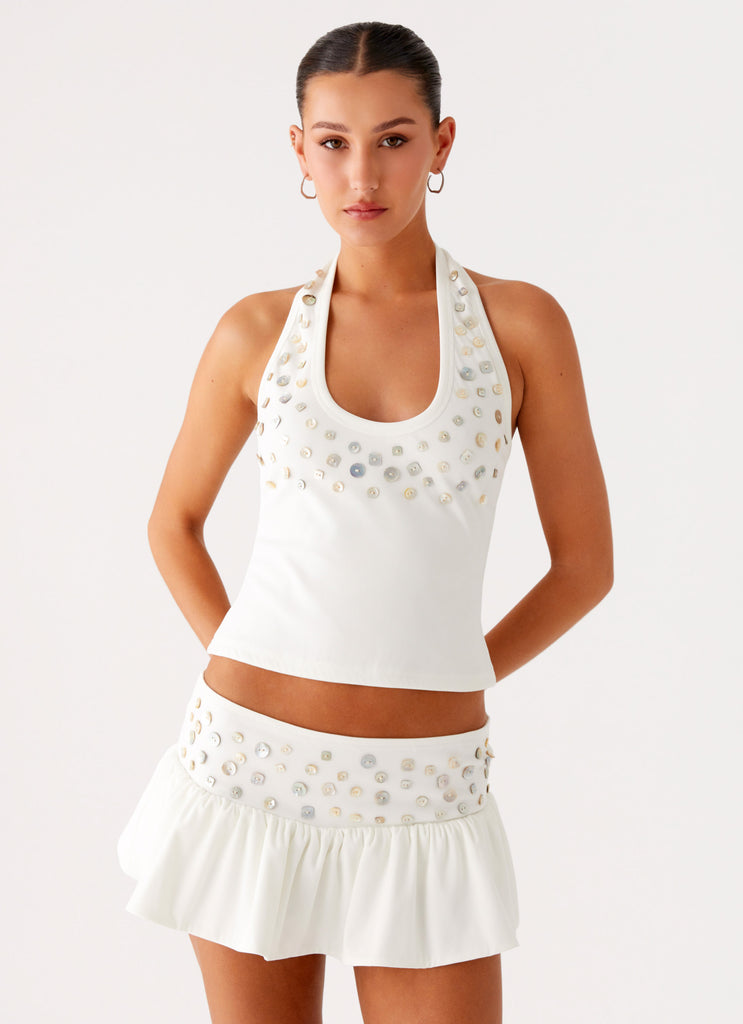 Peppermayo Peppermayo Exclusive - Vegas Nights Low Rise Skort - White