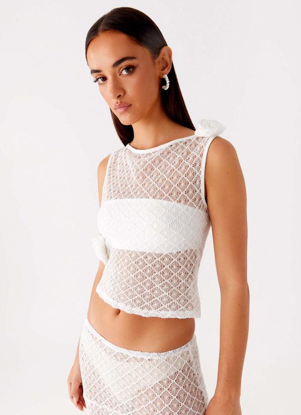 peppermayo Peppermayo Exclusive - Velli Crochet Top - White